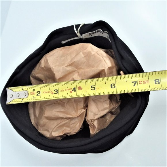 Vintage Hat Women's Union Made Hudsons 1940's Church Layered Black Collectable - Picture 9 of 10